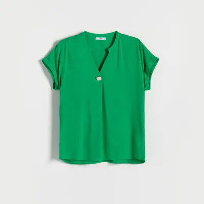 Reserved Bluzka z wiskozy - Zielony