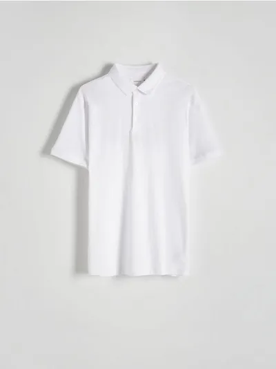 Reserved Koszulka polo o regularnym kroju, wykonana z bawełny. - biały