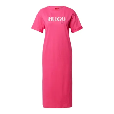 Hugo HUGO Sukienka koszulowa z krótkim rękawem i nadrukiem z logo model ‘Naily’