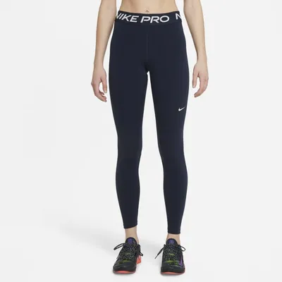 Nike Damskie legginsy ze średnim stanem Nike Pro - Niebieski
