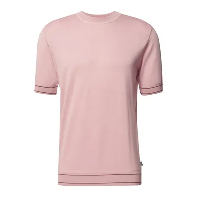 Boss BOSS T-shirt z bawełny z paskami w kontrastowym kolorze model ‘Horelli’