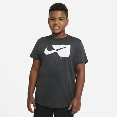 Nike Koszulka treningowa z krótkim rękawem dla dużych dzieci (chłopców) Nike (o wydłużonym rozmiarze) - Czerń