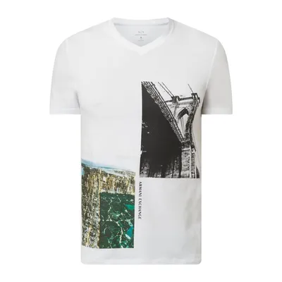 Armani Exchange ARMANI EXCHANGE T-shirt o kroju slim fit z foto printem i logo
