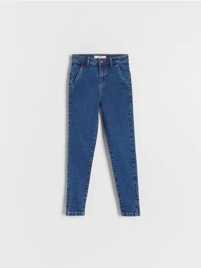 Reserved Jeansy typu skinny, wykonane z elastycznej, bawełnianej dzianiny. - granatowy