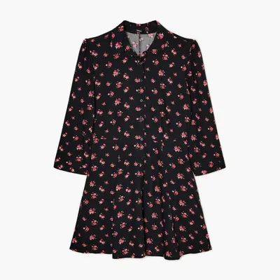 Cropp Koszulowa sukienka w kwiaty - Czarny