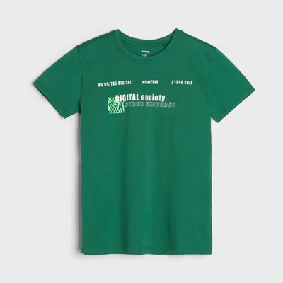 Sinsay Koszulka z nadrukiem - Zielony