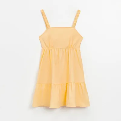 Sukienka z wiązaniem na plecach - Żółty