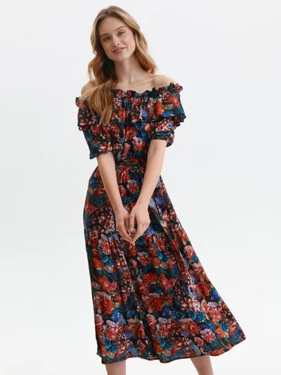 Top Secret Sukienka z odkrytymi ramionami z nadrukiem w kwiaty