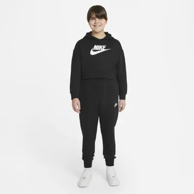 Spodnie dla dużych dzieci (dziewcząt) Nike Sportswear Club Fleece (większe rozmiary) - Czerń