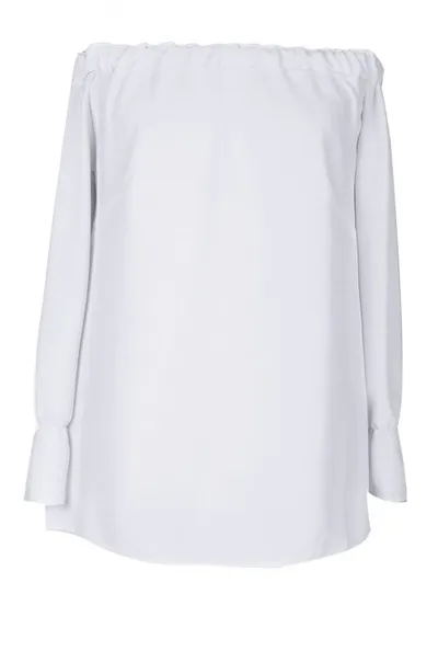 XL-ka Biała bluzka hiszpanka z długim rękawem MARCELA