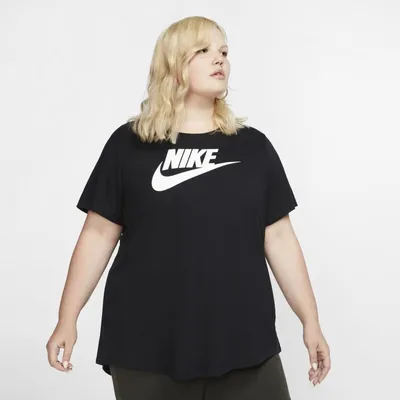 Nike T-shirt damski Nike Sportswear Essential (duże rozmiary) - Czerń