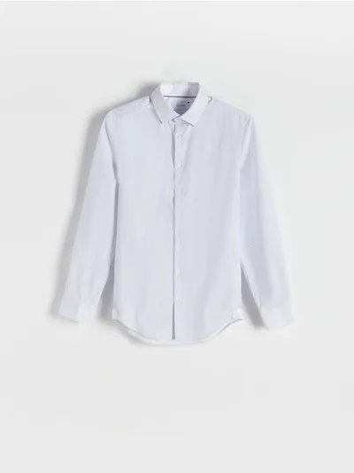 Reserved Koszula o dopasowanym kroju, wykonana z tkaniny z bawełną. - biały