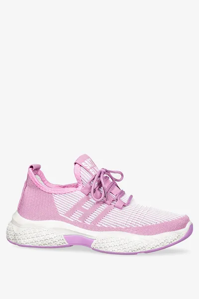 Casu Różowe sneakersy damskie buty sportowe sznurowane casu 204-44p