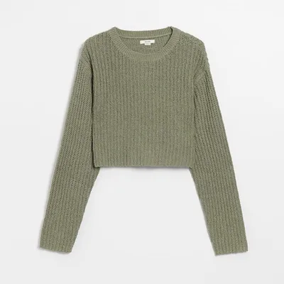 House Krótki sweter khaki - Zielony