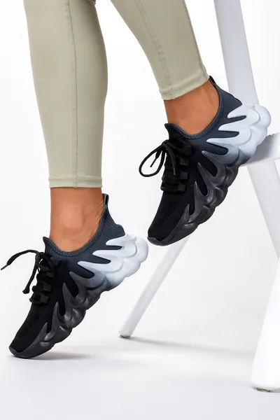 Casu Czarne sneakersy na platformie buty sportowe sznurowane casu vl198p