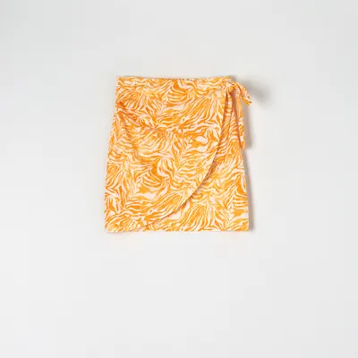 Sinsay Spódnica mini ze wzorem - Pomarańczowy