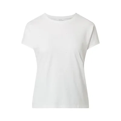 Opus Opus T-shirt z kwiatowymi haftami model ‘Slume’