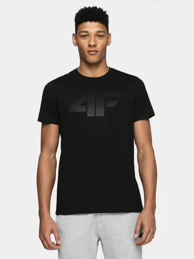 4F T-shirt regular z nadrukiem męski