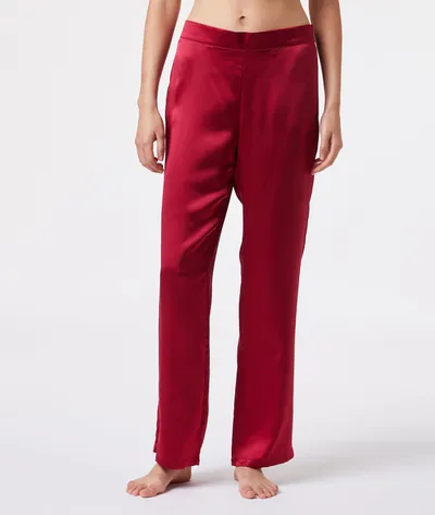 Etam Pearly Pantalon De Pyjama En Soie - Czerwony
