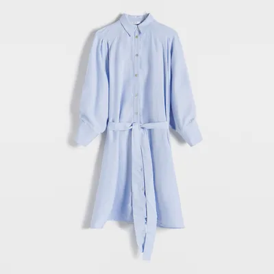 Reserved Koszulowa sukienka z lyocellem - Niebieski