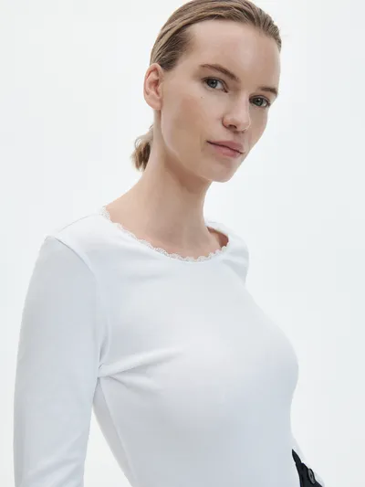 Reserved Bawełniana bluzka - Biały