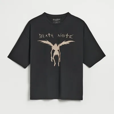 House Czarna koszulka z nadrukiem Death Note - Czarny