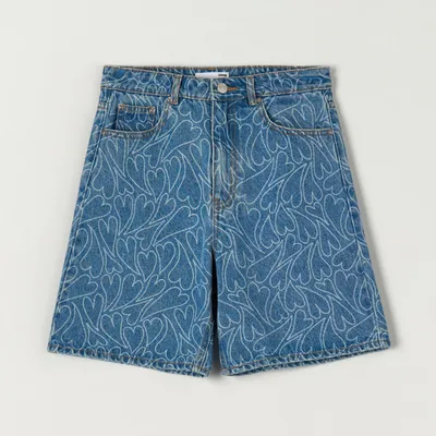Sinsay Szorty  jeansowe bermudy - Niebieski