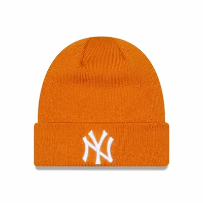 New Era Męska czapka zimowa NEW ERA LEAGUE ESS CUFF BEANIE NEW YORK YANKEES - pomarańczowa