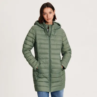 Reserved Pikowany płaszcz - Zielony