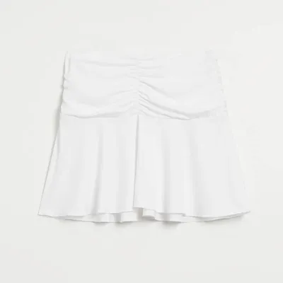 House Biała spódnica mini z drapowaniem - Biały