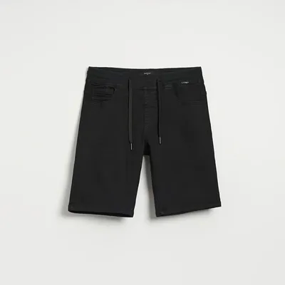House Czarne szorty jeansowe z elastycznym pasem - Czarny