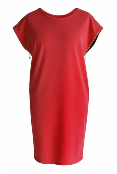 XL-ka Czerwona sukienka z suwakami EDITH