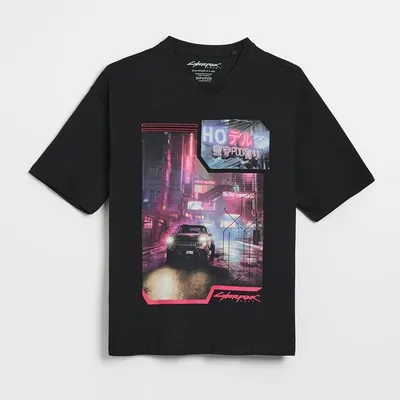 House Koszulka z nadrukiem Cyberpunk - Czarny