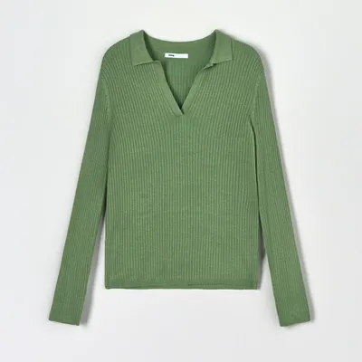 Sinsay Sweter w prążki - Zielony