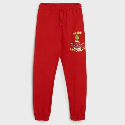 Sinsay Spodnie dresowe Grinch - Czerwony