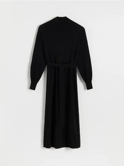 Reserved Sukienka z kolekcji PREMIUM, wykonana z wełnianej dzianiny. - czarny