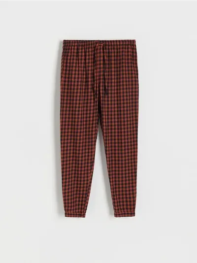 Reserved Flanelowe spodnie piżamowe, wykonane z bawełny. - miedziany