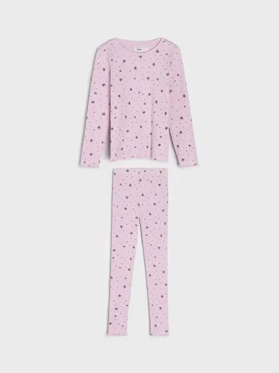 Wygodna, dwuczęściowa piżama wykonana z bawełny. - fioletowy
