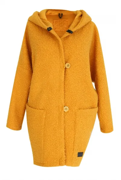 XL-ka Miodowy płaszcz oversize z kapturem TIFFANY