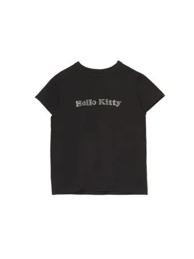 Cropp Czarny t-shirt z cyrkoniami Hello Kitty