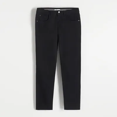 Bawełniane spodnie slim fit - Czarny