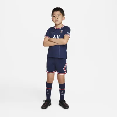 Nike Strój piłkarski dla małych dzieci Paris Saint-Germain 2021/22 (wersja domowa) - Niebieski