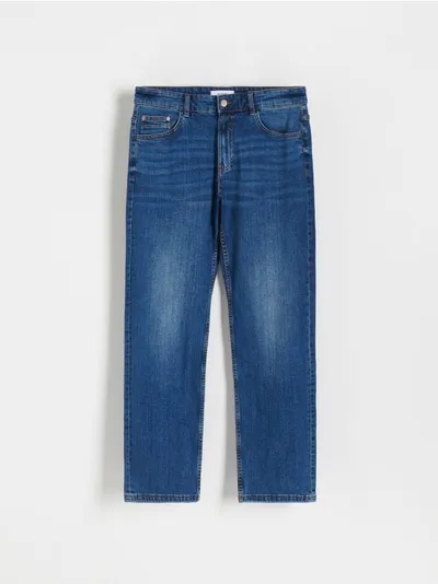 Reserved Spodnie jeansowe o regularnym kroju, wykonane z denimu. - niebieski