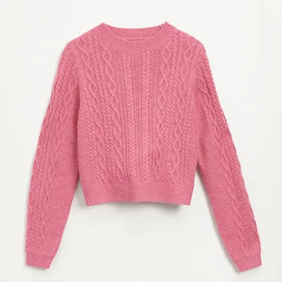 House Krótki sweter o regularnym kroju różowy - Różowy