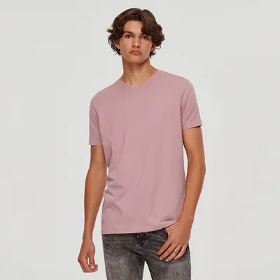 House Gładka koszulka Basic różowa - Fioletowy