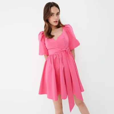 Mohito Sukienka mini z bufiastymi rękawami - Różowy