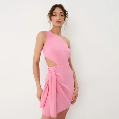 Mohito Sukienka mini na jedno ramię - Różowy