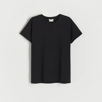 Reserved T-shirt z bawełny organicznej - Czarny
