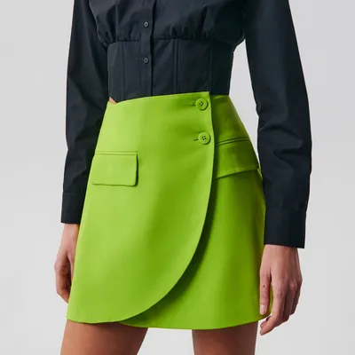 Sinsay Spódnica mini asymetryczna - Zielony