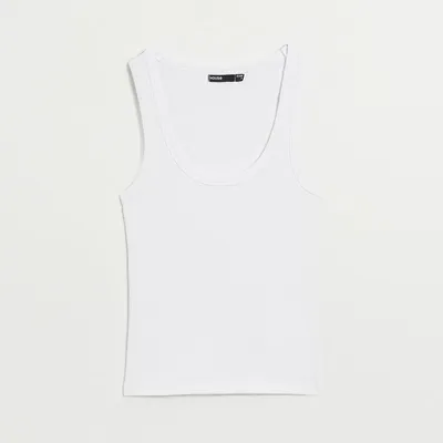 House Koszulka bez rękawów Basic biała - Biały